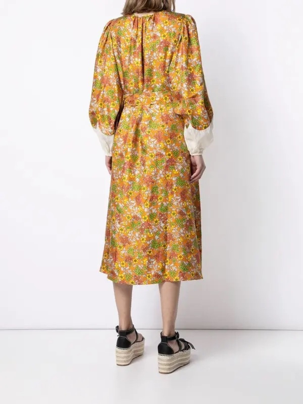 Tory Burch Wallpaper Floral Silk Dress - Size 0 - Picture 5 of 11